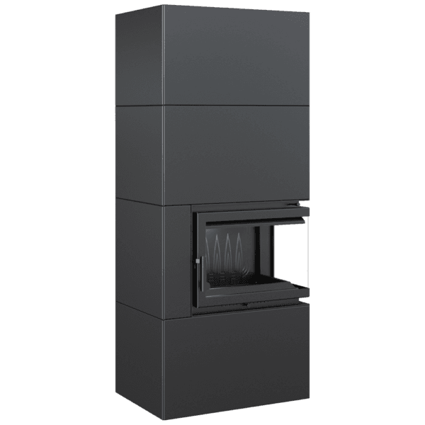Modulær Peis Simple Box 8 kW Ø 200 Svart Høyre - Image 3