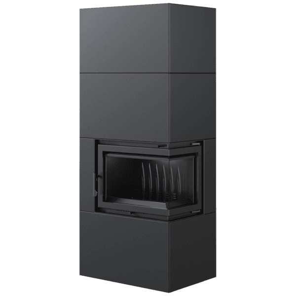 Modulær Peis Simple Box 8 kW Ø 200 Svart Høyre - Image 5