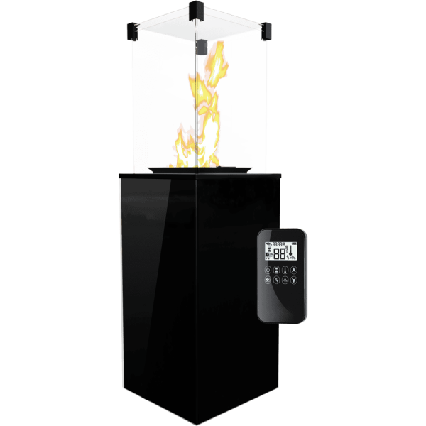 PATIO Gassvarmer med Glasspanel – Sort, Automatisk, 8,2 kW